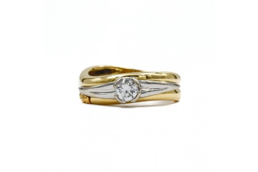 Ring Recarlo mit Brillantsolitär Diamant 0,31 ct in 18 Kt 750 Gold 53 fein