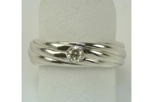 Ring mit Brillanten Diamant Brillant Solitär in 14 Kt 585 er Gold Grösse 57 top