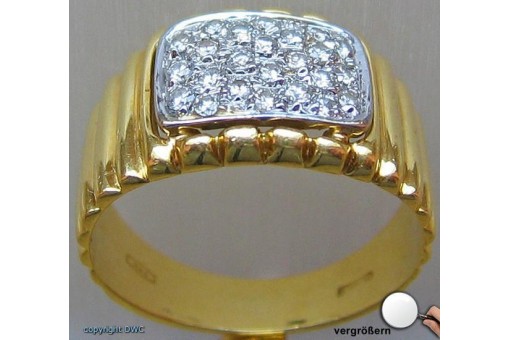 Ring mit Brillant Diamant Brilliant in aus 18 Kt 750 er Gold Grösse 55 