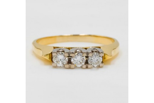 Ring mit Brillanten Diamanten aus in 14 Kt 585 er Gold Ringe Grösse 62 edel