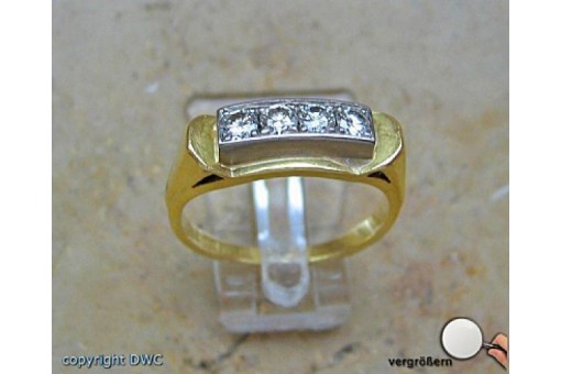 Ring mit Brillanten Brillant Diamant Diamanten Ringe 18 Kt 750 er Gold 53 top