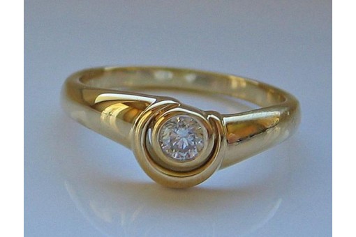Ring mit Brillanten Diamanten Solitär in aus 14 Kt. 585 er Gold 65 edel