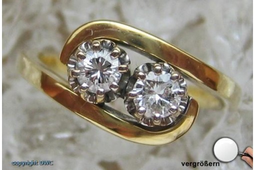 Ring mit Brillanten Diamanten aus in 14 Kt  585 er Gold Ringe Grösse 51 top!