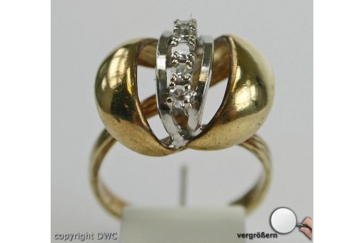 Ring in 585 er mit Brillant Diamant Gold Brillanten 14 Kt Ringe 50 Edel!