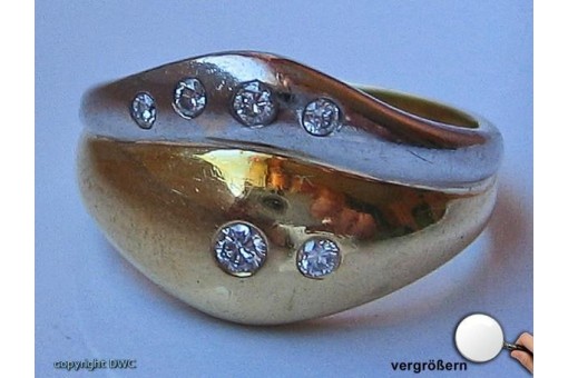 Ring mit Brillant Brillanten Diamant Diamanten in 585 er Gold Ringe 51 top!