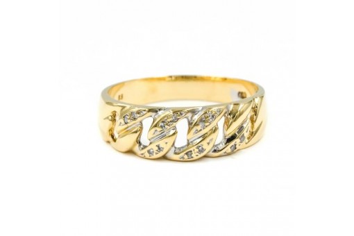 Ring mit 12 Diamanten Diamonds ca. 0,12 ct. in 18 Kt. 750 er Gold 58 Top