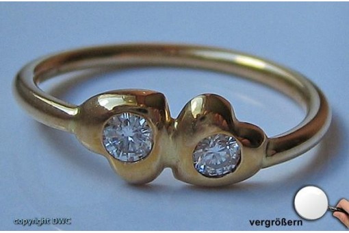 Ring Herz mit Brillanten Diamant Diamanten in aus 18 Kt 750 er Gold 54 Ringe
