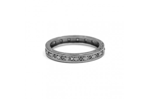 Ring Memoryring Bandring mit 20 Diamanten 0,20 ct in 18 Kt 750 Gold 54