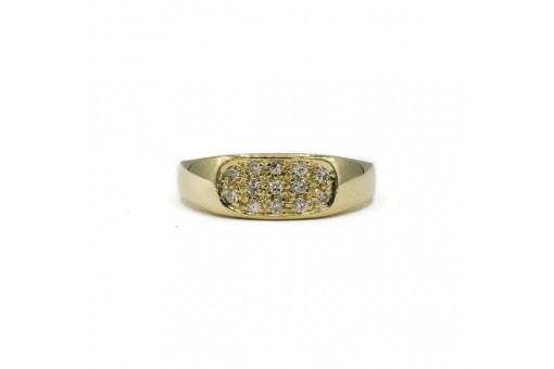 Ring mit 13 Diamanten 0,17 ct. in 14 Kt. 585 Gold Gr. 54