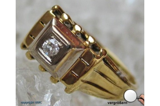 Ring mit Brillant Brillanten Diamant Diamanten Solitär in 14 Kt. 585 er Gold 51