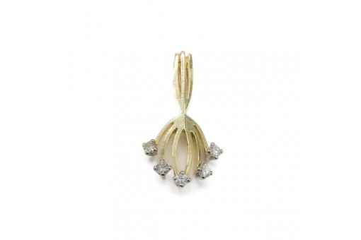 Anhänger mit 5 Brillantem Diamanten 0,15 ct. in 14 Kt. 585 Gelbgold 