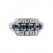 Ring mit Saphire Brillanten Diamanten Safir in 590 er Weiß gold Grösse 53 fein