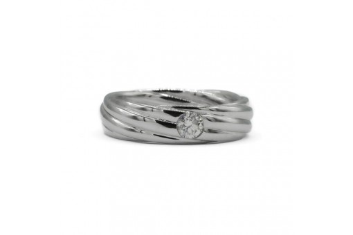 Ring mit Brillanten Diamant Brillant Solitär in 14 Kt 585 er Gold Grösse 57 top