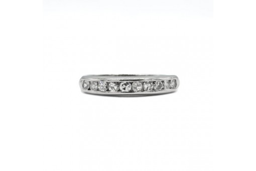 Ring Bandring mit 10 Diamanten 0,30 ct. in 900er Platin Gr. 51