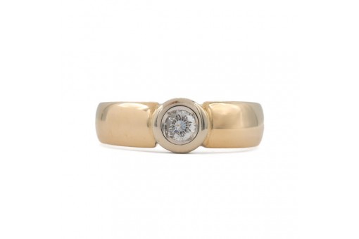 Ring mit Brillantsolitär 0,20 ct. in 14 Kt. 585 Gelbgold Gr. 59