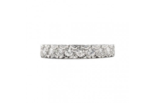 Ring mit 10 Brillanten 0,70 ct. in 950er Platin Gr. 57