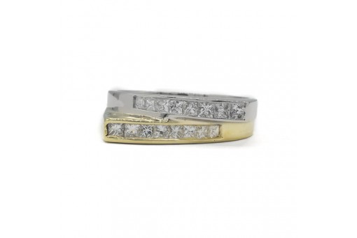 Ring mit 16 Diamanten 0,80 ct. in 18 Kt. 750 Gold Gr. 58