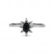 Ring mit Safir und 8 Brillanten CHR in 8 Kt. 333 Weißgold Gr. 55