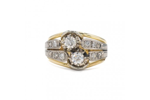 Ring mit Diamanten in 14 Kt. 585 Gold Gr. 55