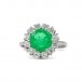 Ring mit Smaragd 1,6 ct. und 12 Brillanten 0,72 ct. in 18 Kt. 750 Gold Gr. 52