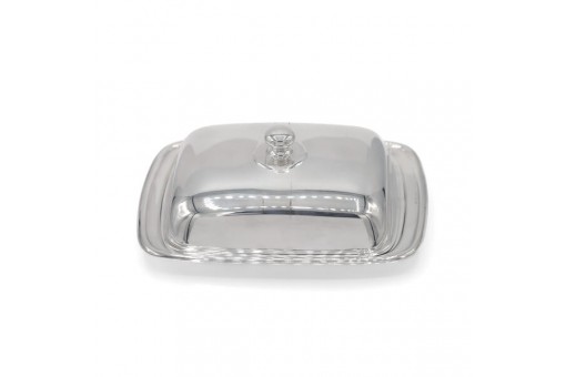 Butterdose mit Glaseinsatz in 925 Sterling Silber butter dish