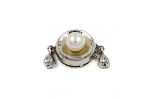 Perlenkettenschließe mit Perle in 14 Kt 585 Gold 12 mm
