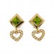 1 Paar Ohrhänger Ohrclips mit Peridot und 1,0 ct. Brillanten in 18 Kt. 750 Gold 