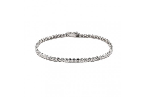 Tennisarmband mit 57 Brillanten 1,0 ct. in 14 Kt. 585 Weißgold 19,5 cm