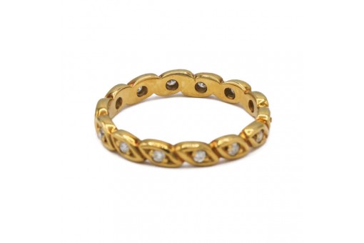 Ring mit Brillanten 0,20 ct Memoryring in 750 18 kt Gelbgold 