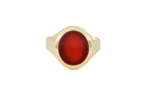 Ring mit Karniol in 585 14 kt Gold Herren Gr.64
