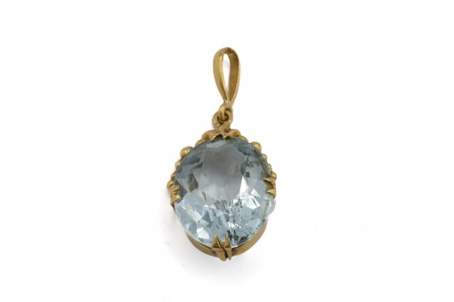 Anhänger mit Aquamarin Stein 4,4 ct. in 14 Kt. 585 Gelbgold pendant