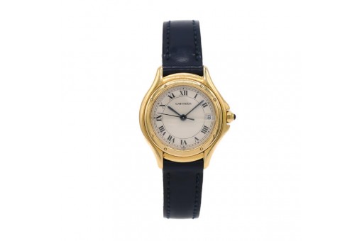 DAU Cartier Cougar Ref. 887906 18 Kt. 750 Gold Quarz 26,5mm - Box