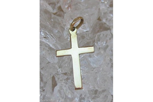 Anhänger Kreuz für Ketten in aus 8 kt. 333 er Gold Anhaenger Pendant Kreuze