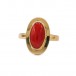 Ring mit Koralle Korallen in 333 8kt Gold Antik Ringe Damen Gr. 52