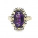 Ring mit Amethyst und Diamanten min 14 Kt. 585 Gold Gr. 56