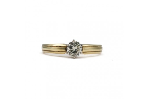 Ring mit Brillantsolitär 0,50 ct. in 14 Kt. 585 Gelbgold Gr. 56
