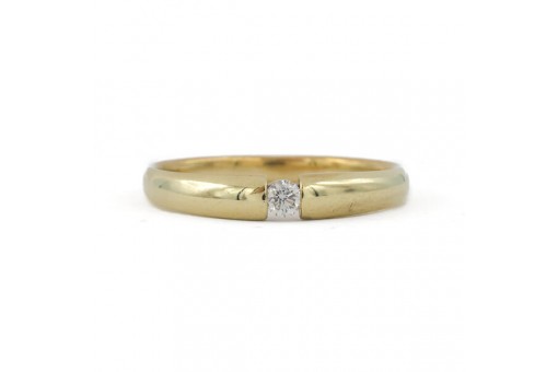 Ring mit Brillant Diamant Marke Christ in 333 8 Kt Gold Solitär Grösse 56