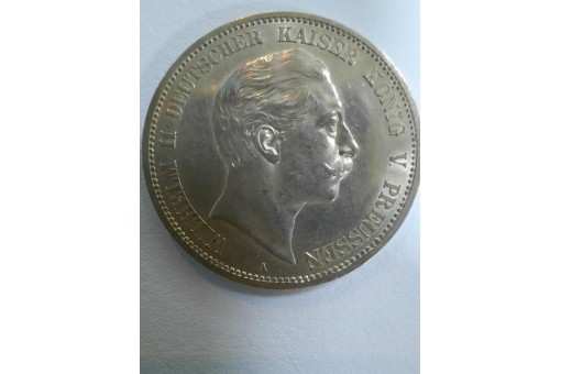 Münze 5 Mark Kaiserreich Preussen Wilhelm II. 1888 A Jäger 101 Sammlerstück