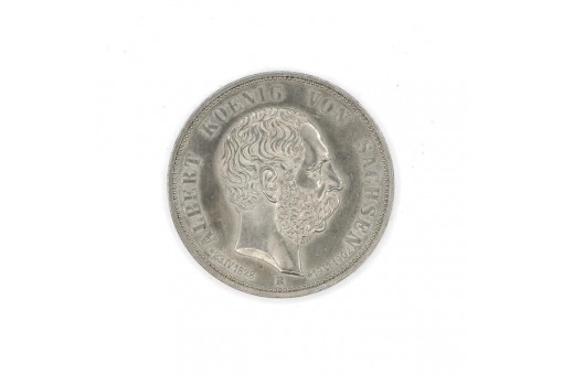 5 Mark Kaiserreich Albert König von Sachsen 1902 E Jäger 128 Sammlerstück
