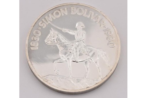 20 Balboas 1980 Panama Simon Bolivar 500er Silber 1000 Stück Sammlermünze