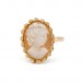 Ring mit Gemme Muschelgemme Kamee in 585 14kt Gold Gr.51