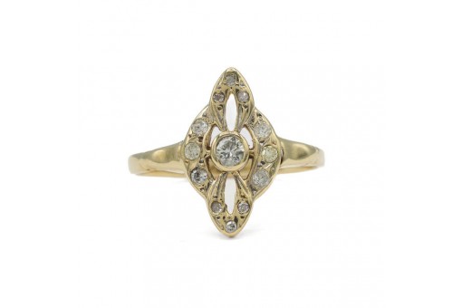 Ring mit Brillanten Diamanten 0,35 ct in 750 18 kt Gold Damen Ringe Gr. 53