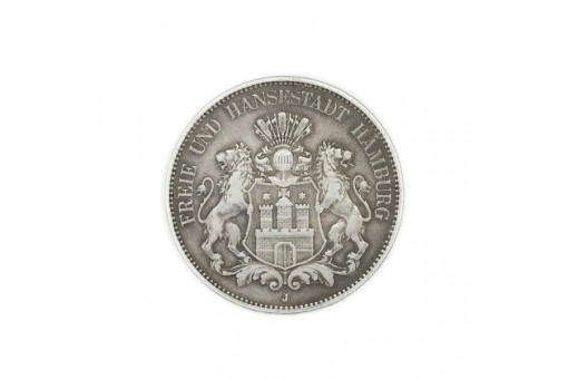 Münze Coin 5 Mark Hamburg 1900 Kaiserreich SS + schöne Patina Sammlerstück