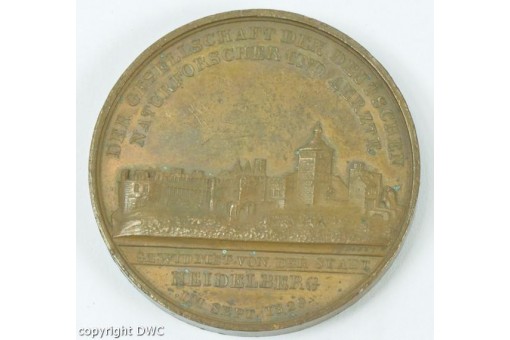Coin Münze Bronze Medaille Baden-Heidelberg Stadt 1829 Sammlerstück