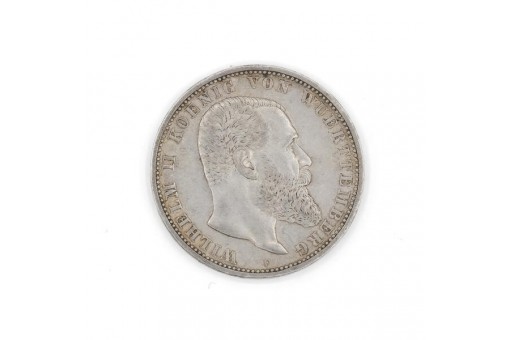 5 Mark Kaiserreich Wilhelm II. König von Wuerttemberg 1907 F J 176 Sammlerstück