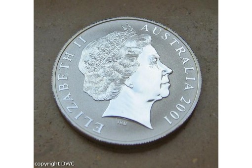 1 Dollar Australien 2001 Känguruh 1 Unze Silber 999 Stempelglanz Sammlermünze 
