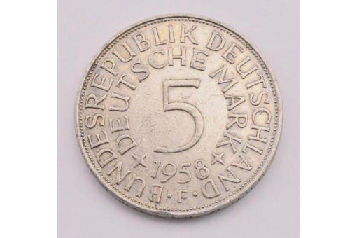 Münze Silber 5 Mark Silberadler BRD 1958 F Jäger 387 16882 Sammlerstück