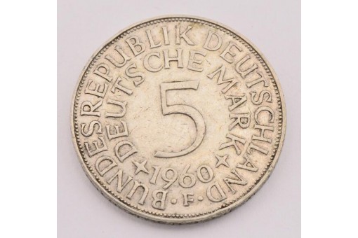 Münze Silber 5 Mark Silberadler BRD 1960 F Jäger 387 16878 Sammlerstück