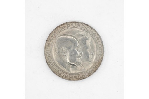 3 Mark Kaiserreich Württemberg Silberhochzeit 1911 F Jäger 177a Sammlerstück