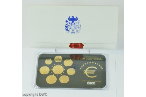 KMS Kursmünzensatz Luxemburg 24 Karat vergoldet 1 Cent - 2 Euro Sammlermünzen